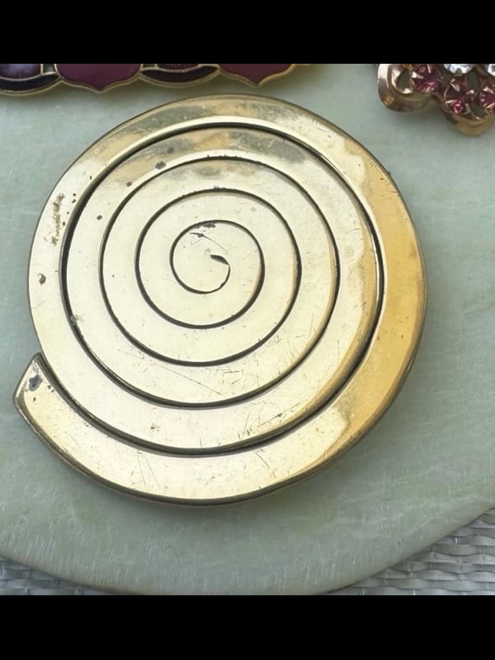 Vintage Gold Spiral Brooch
